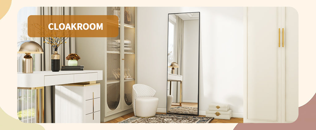 64"x21" Floor Mirror Full Length, Bedroom Floor Body Mirror with Stand, Leaning, Standing or Hanging Horizontally/Vertically