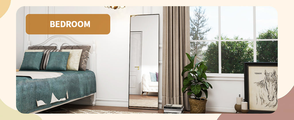 64"x21" Floor Mirror Full Length, Bedroom Floor Body Mirror with Stand, Leaning, Standing or Hanging Horizontally/Vertically