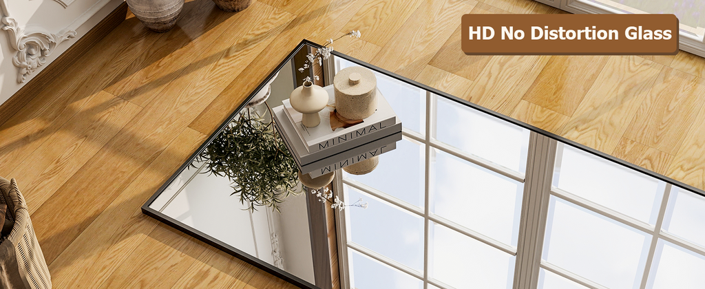 26" x 71" Full Length Mirror - Black Floor Mirror - Rectangular Wall Mounted Mirrors for Bedroom, Living Room, Bathroom,