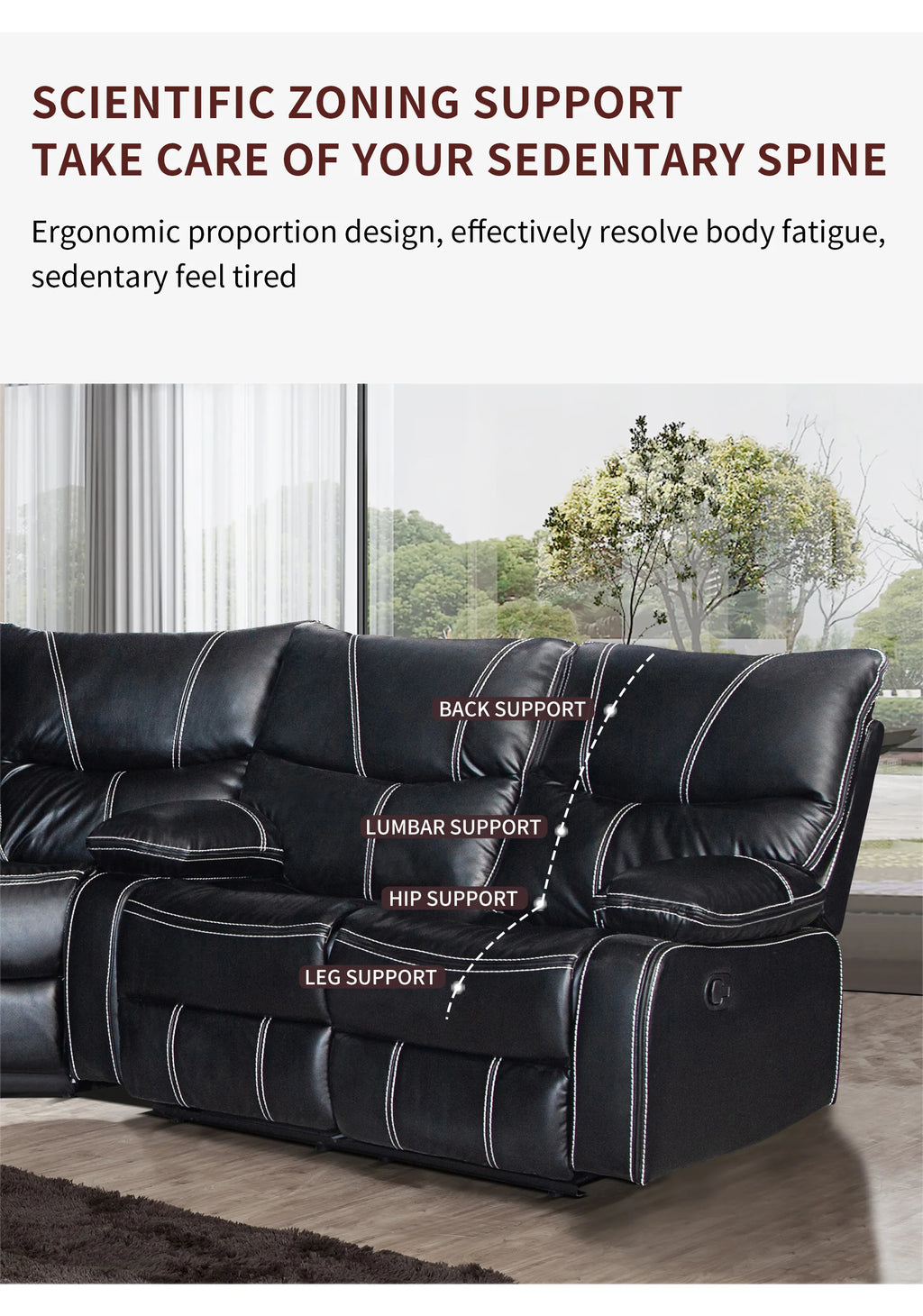 Electric Reclining Couch, Power Recliner Sofa Zero Gravity Power Reclining Sofa Adjustable Headrest Drop Down Table Cup Holder