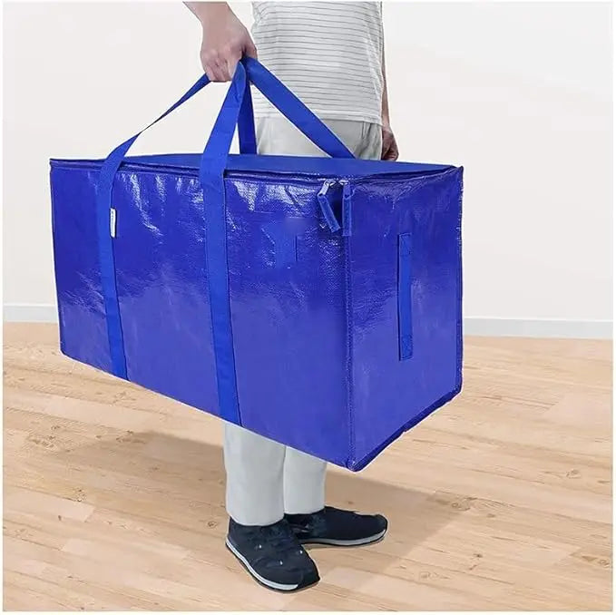 6 Pack Extra Large Moving Bags/ Heavy Duty with Zippers & Carrying Handles, Durable Storage Bags/ Moving Boxes for Closet Organize