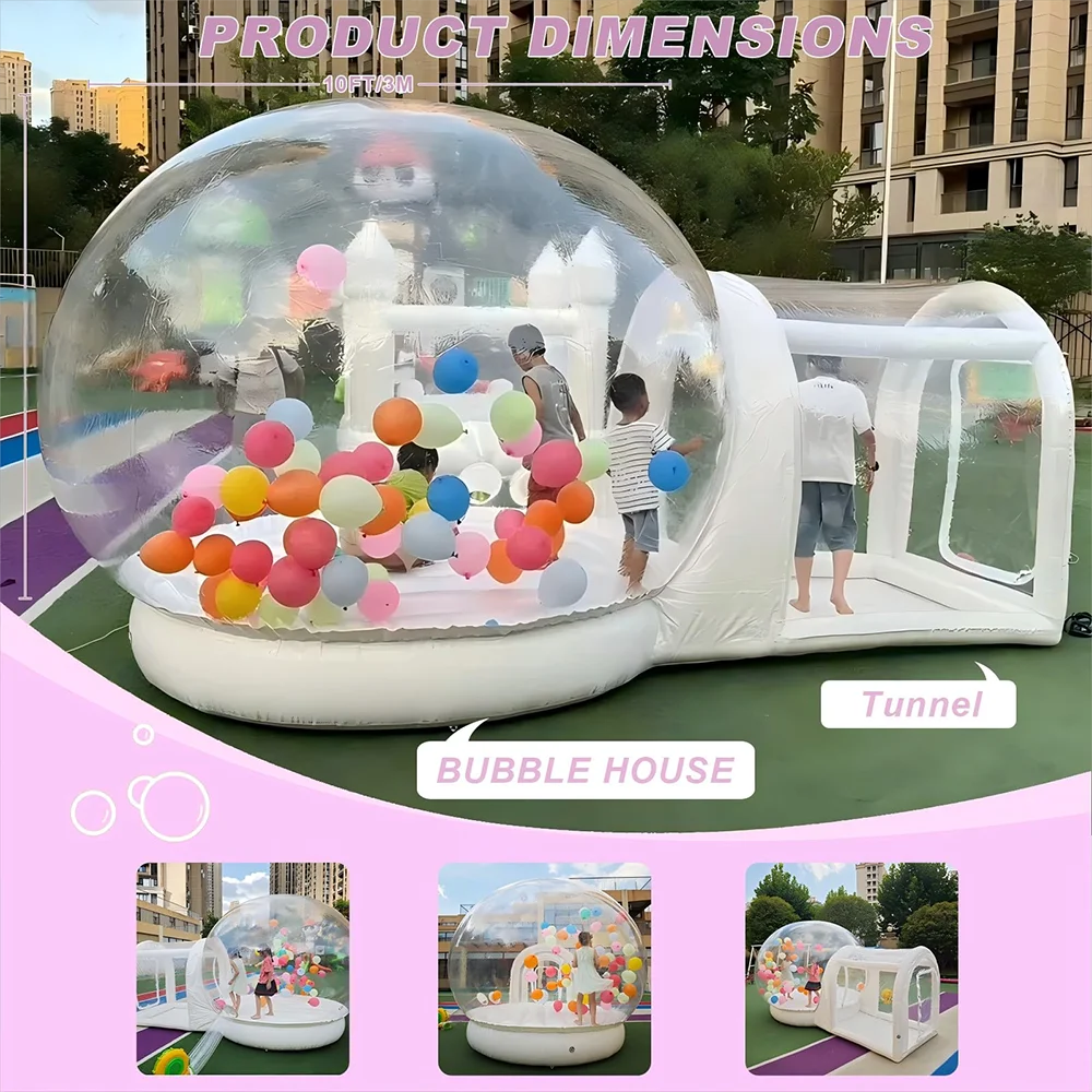 10FT Balloon Jumping Inflatable Bubble House With Trampoline & Transparent Dome PVC Material Free Shipping with Blower For Party