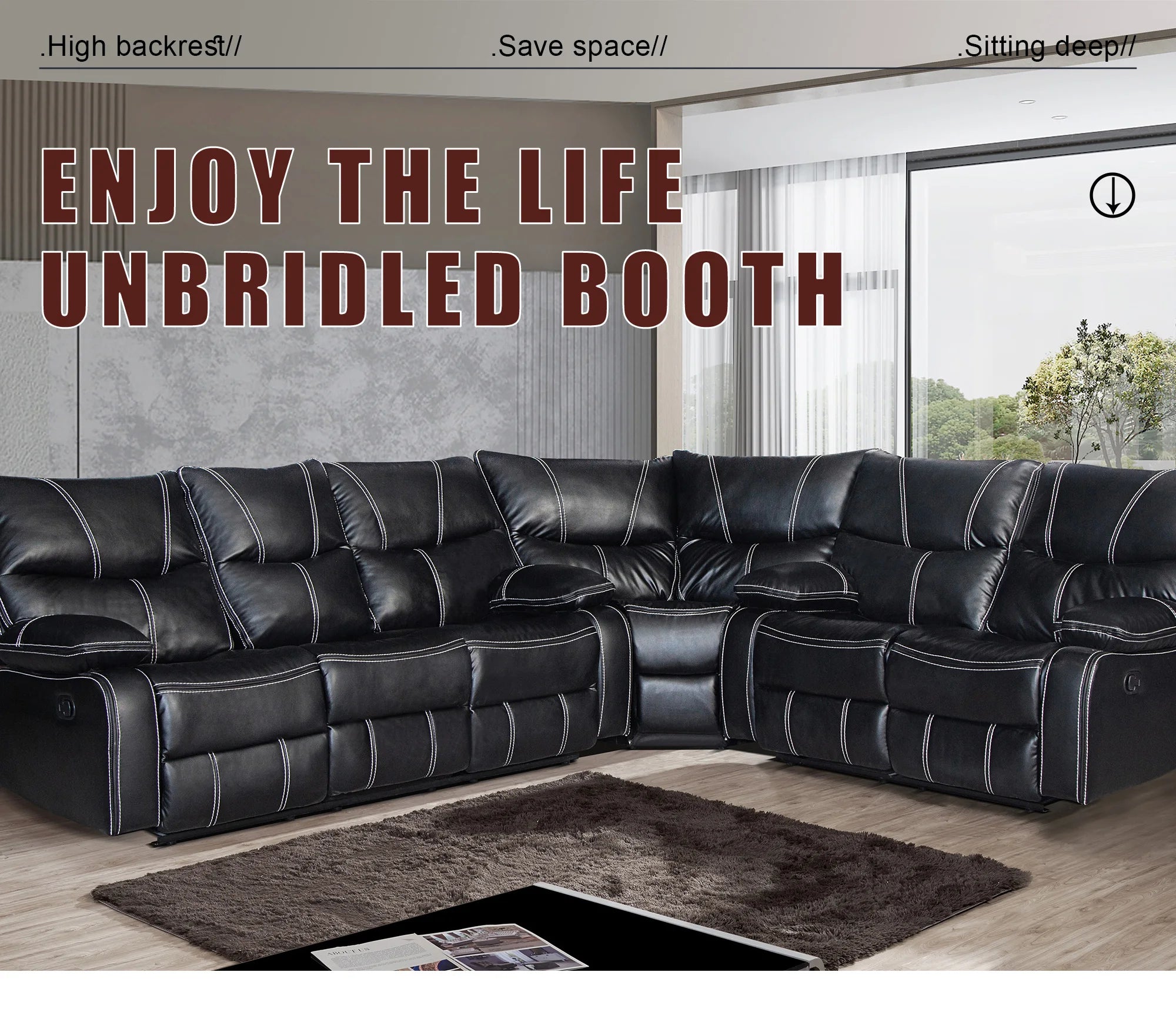 Electric Reclining Couch, Power Recliner Sofa Zero Gravity Power Reclining Sofa Adjustable Headrest Drop Down Table Cup Holder