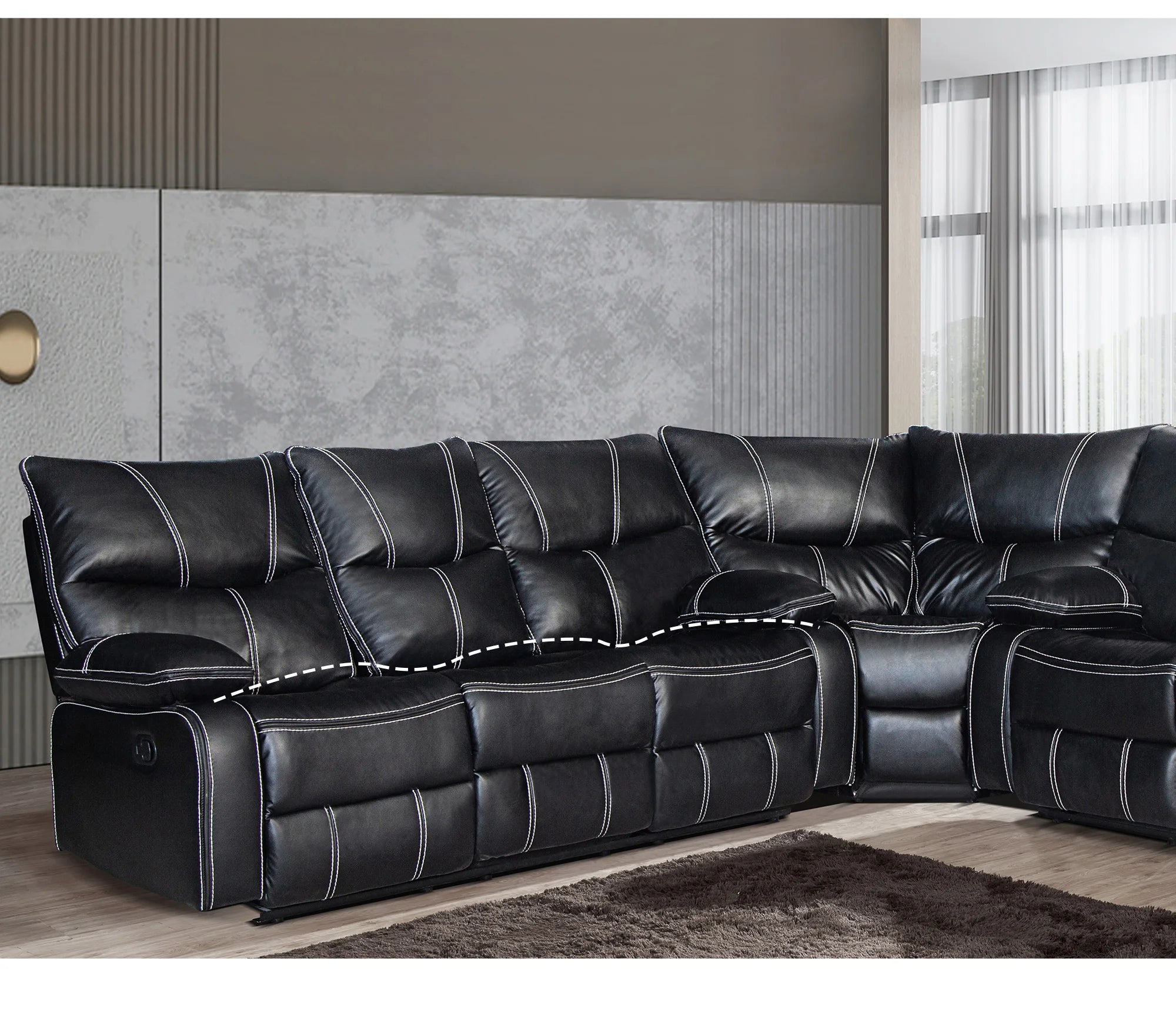 Electric Reclining Couch, Power Recliner Sofa Zero Gravity Power Reclining Sofa Adjustable Headrest Drop Down Table Cup Holder