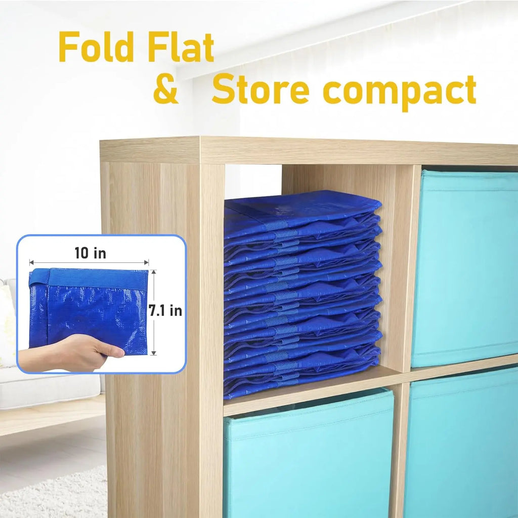 6 Pack Extra Large Moving Bags/ Heavy Duty with Zippers & Carrying Handles, Durable Storage Bags/ Moving Boxes for Closet Organize