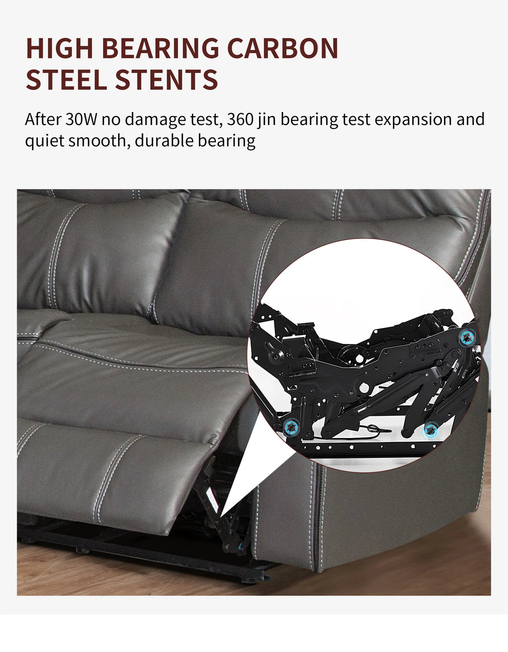 Electric Reclining Couch, Power Recliner Sofa/ Zero Gravity Power Reclining Sofa/ Adjustable Headrest/ Drop Down Table Cup Holder