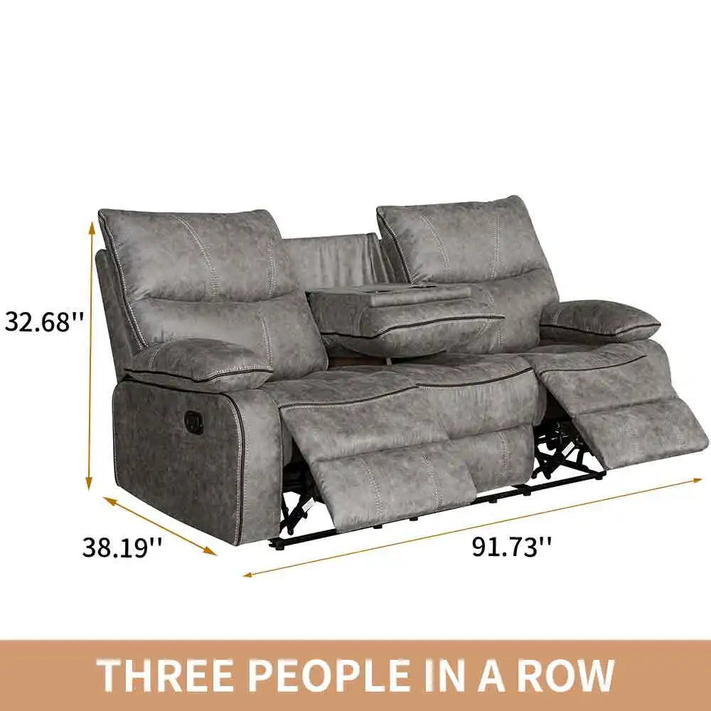 Electric Reclining Couch, Power Recliner Sofa Zero Gravity Power Reclining Sofa Adjustable Headrest Drop Down Table Cup Holder