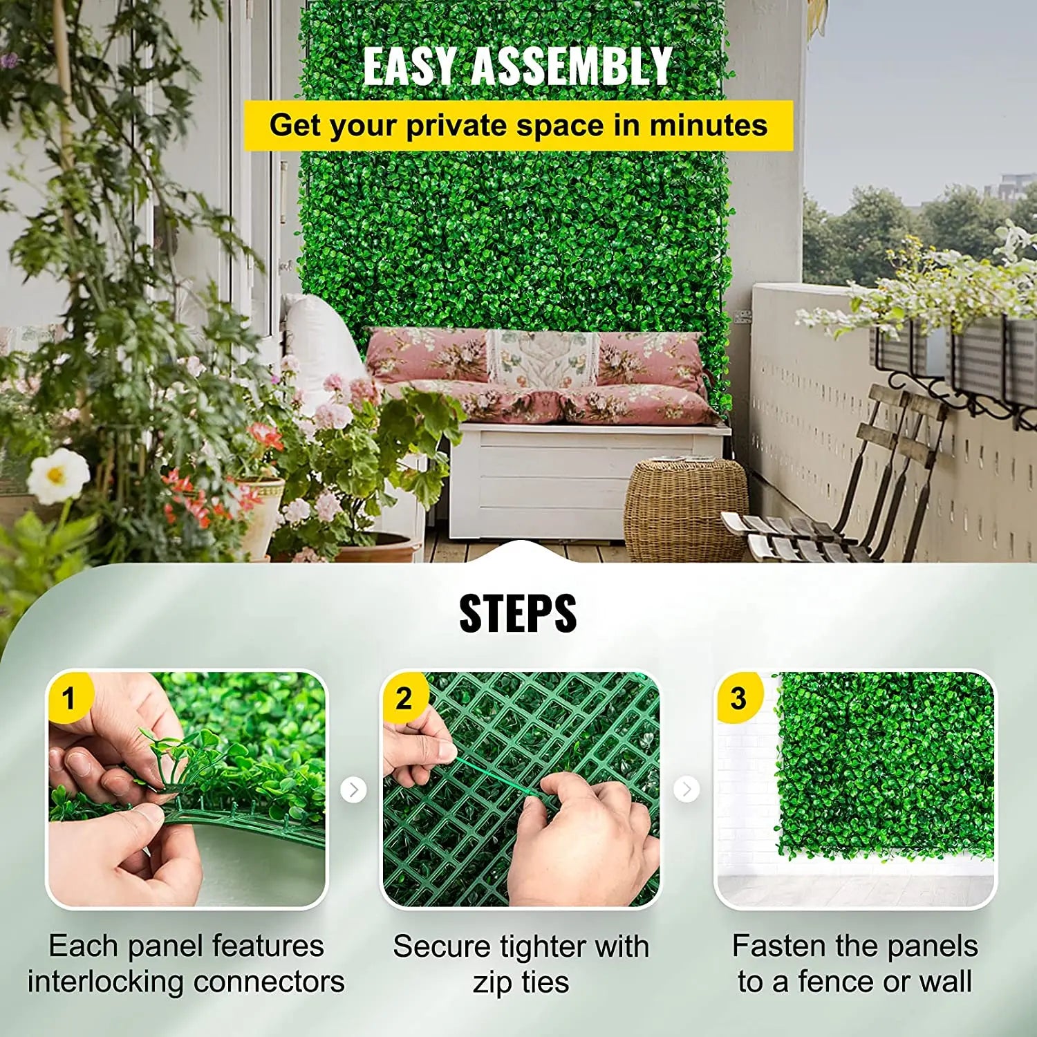 Artificial Plant Wall Decoration Boxwood Hedge Wall Panel Home Decor/ Fake Grass Backdrop/ Wall Privacy /Hedge Screen