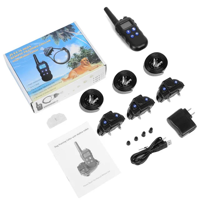 2km Dog Training Collar With Walkie-Talkie Rechargeable Dog Shock Vibration Beep/ Waterproof Training Collars for Large and Small Dogs