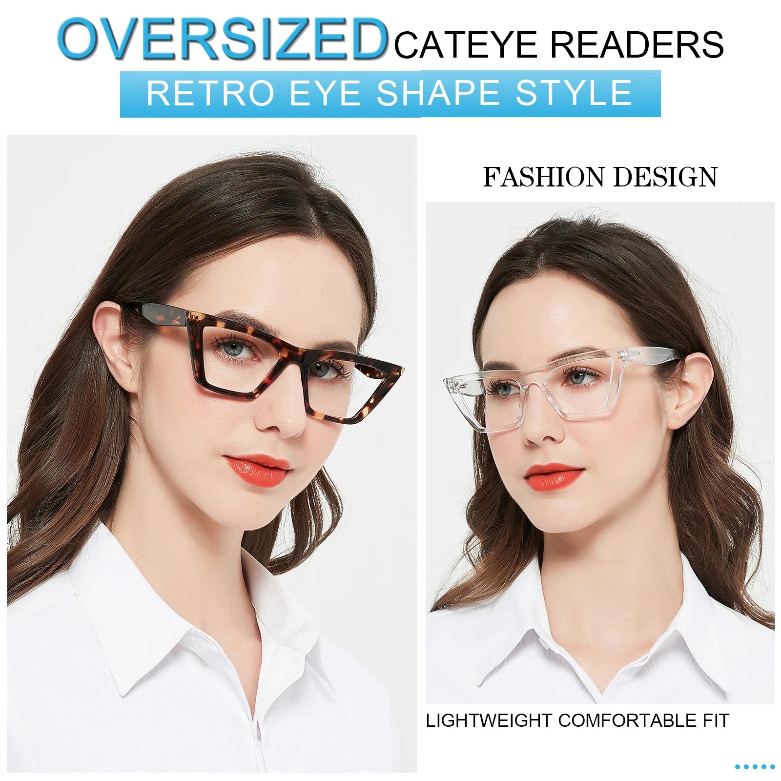 Cat Eye Reading Glasses/ Women Luxury Brand Clear Lens Eyewear/ Presbyopia Glasses Oversized Female Reader Glasses1 1.5 1.75 2 2.5