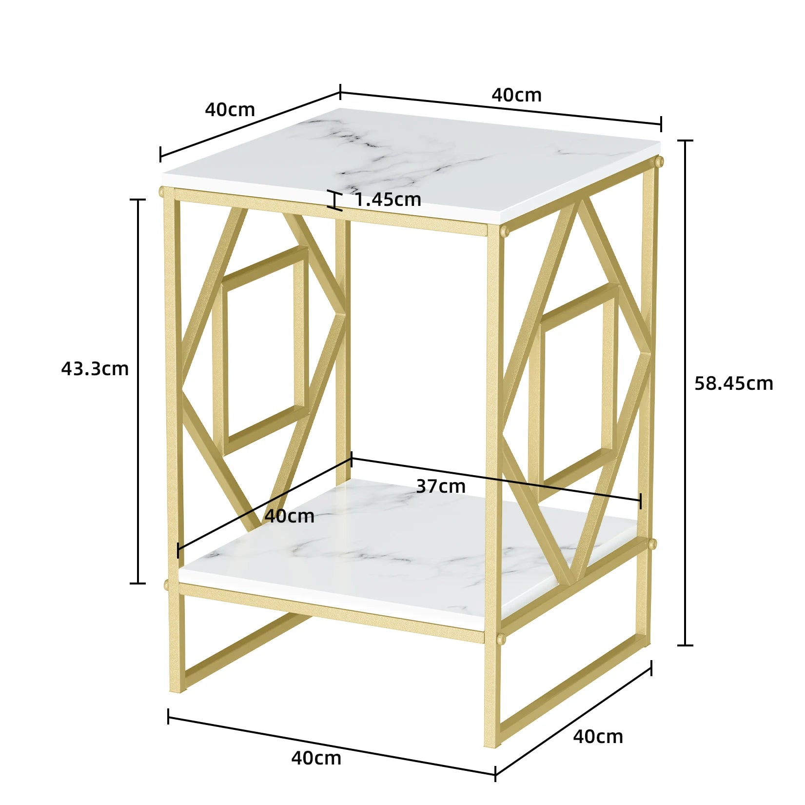 Luxury Marble Tea Coffee Cafe Table Living Room/ Office Laptop /Sofa End Side Gold Frame Desk