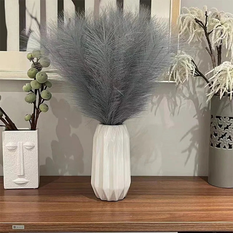 10PCS Artificial Pompous Grass/ Pompous Branches/ Fake Fluffy Stems/ Plants Vase Filler for Home Boho Decor Flower Arrangement
