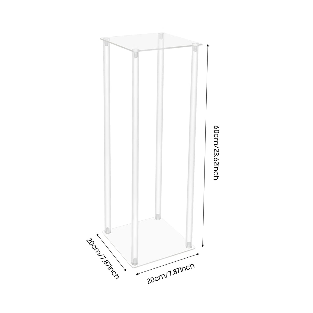 10PCS Acrylic Flower Stand 7.87x7.87x23.62in Clear Wedding Flower Display Rack 6.6lbs Capacity/ Decoration Stand for Party Centerpiece