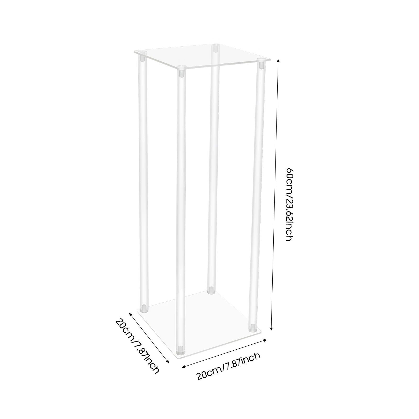 10PCS Acrylic Flower Stand 7.87x7.87x23.62in Clear Wedding Flower Display Rack 6.6lbs Capacity/ Decoration Stand for Party Centerpiece