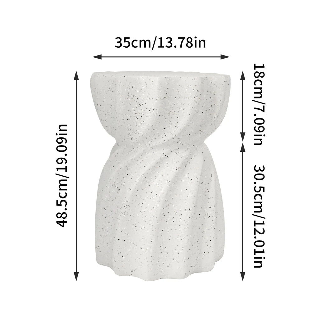 Contemporary Lightweight Concrete Accent Side Table/ Patio Hourglass /Side End Table/ Garden Stool/ Living Room/ Office