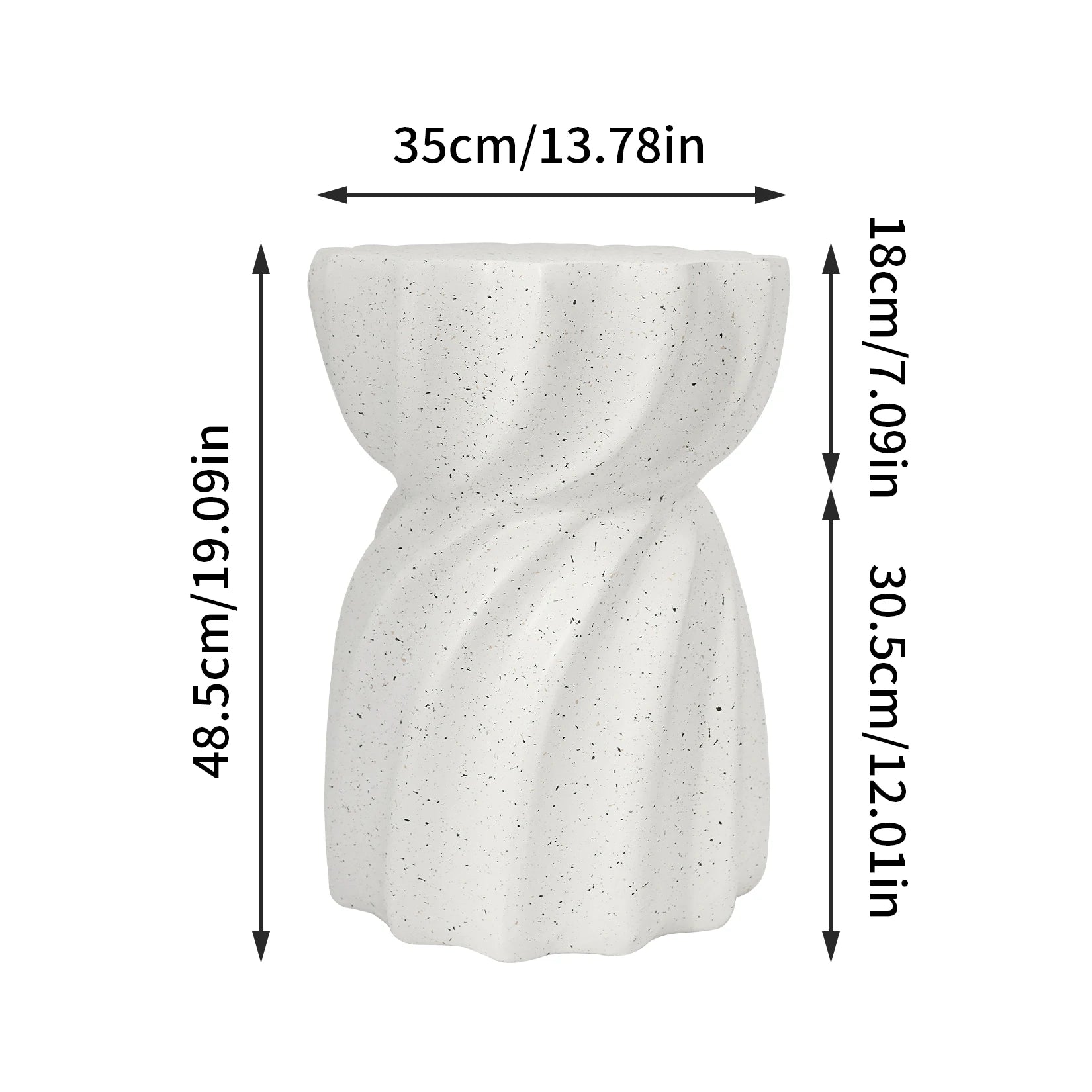 Contemporary Lightweight Concrete Accent Side Table/ Patio Hourglass /Side End Table/ Garden Stool/ Living Room/ Office