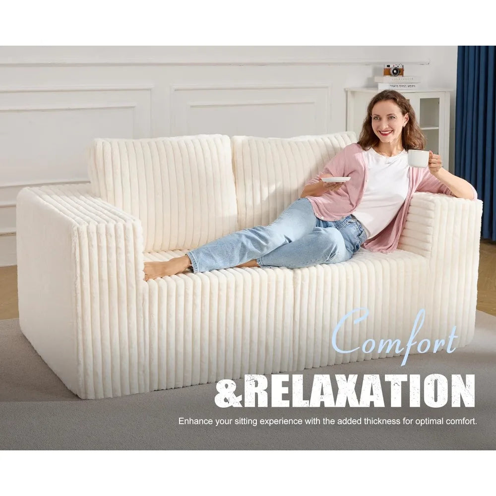 Modular Sectional Sofa 2 Seater Loveseat Modular Couch with Deep Seat Memory Foam Cloud Chair with Pillows Oversized Sectional