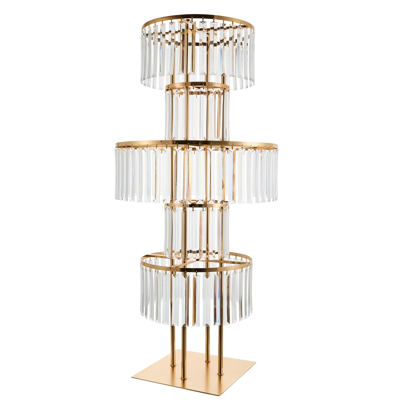 1/2Pcs 5-Tier Gold Acrylic Wedding Flower Stand 110cm Crystal Style Floor Standing Centerpiece for Wedding Party Event Decorate