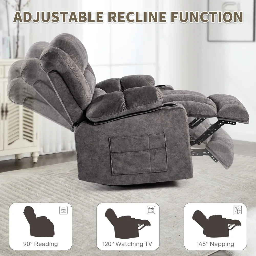 Recliner Chair/Rocker/360 Degree Swivel Single Seat