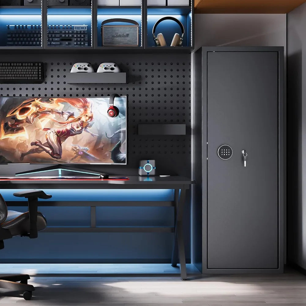 10-12 Rifle Gun Safe with Keyboard, Quick Access Large Gun Safes for Rifles, Locking Gun Cabinet Rifle Safe