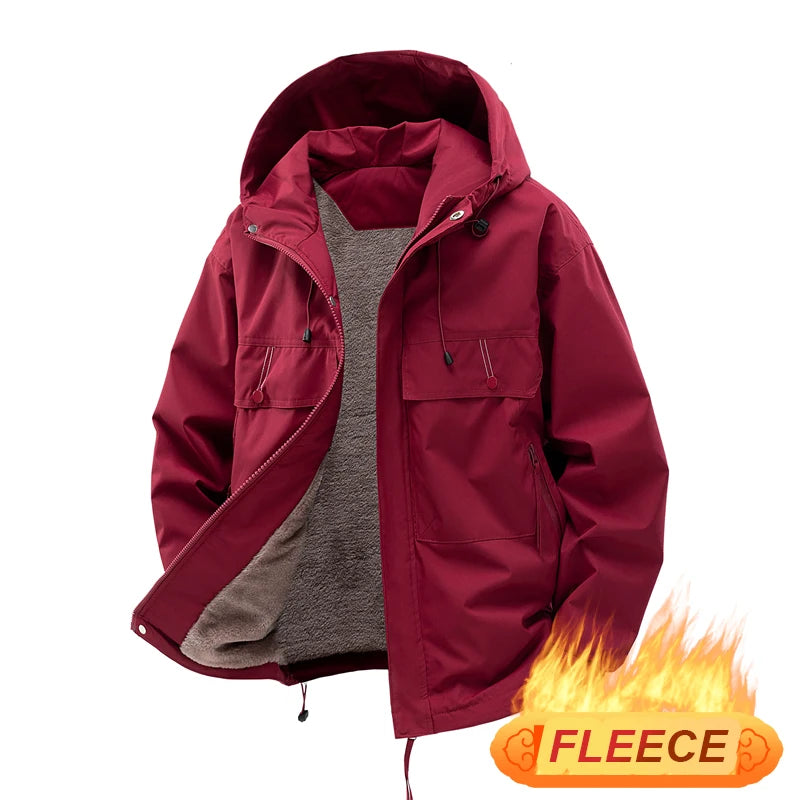 CHRLCK Unisex Hiking Fleece Waterproof Jackets Winter Windbreaker- Outdoor Camping ,Trekking Fishing Jacket/ Windproof Coat Autumn