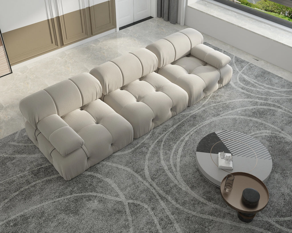 104" Minimalist Modular Sectional Sofas/ Modern Velvet Convertible Couches/ 3 Seats/ Living Room Sofa Sets for Office/ Apartment