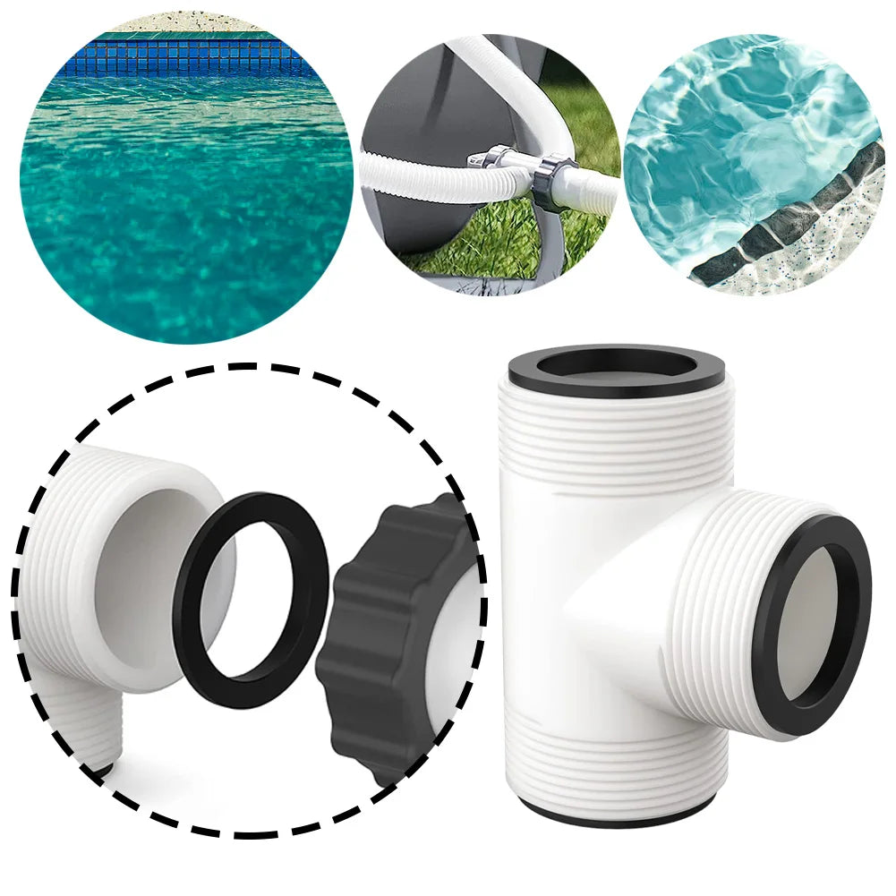 Pool Hose T Splitter Controlling Flow Swimming Pump Hose Adapter Above Ground Pool Hose Connector for 1.5 Inch Pool Pump Hose