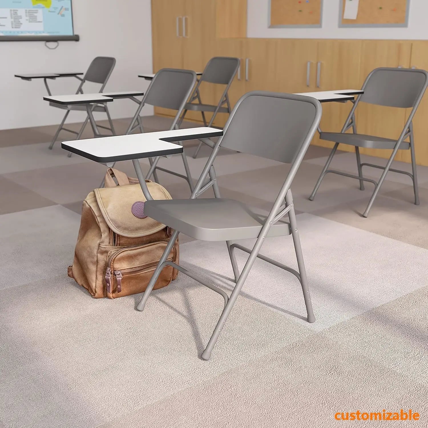 Premium Steel Folding Right Handed Tablet Arm Chair
