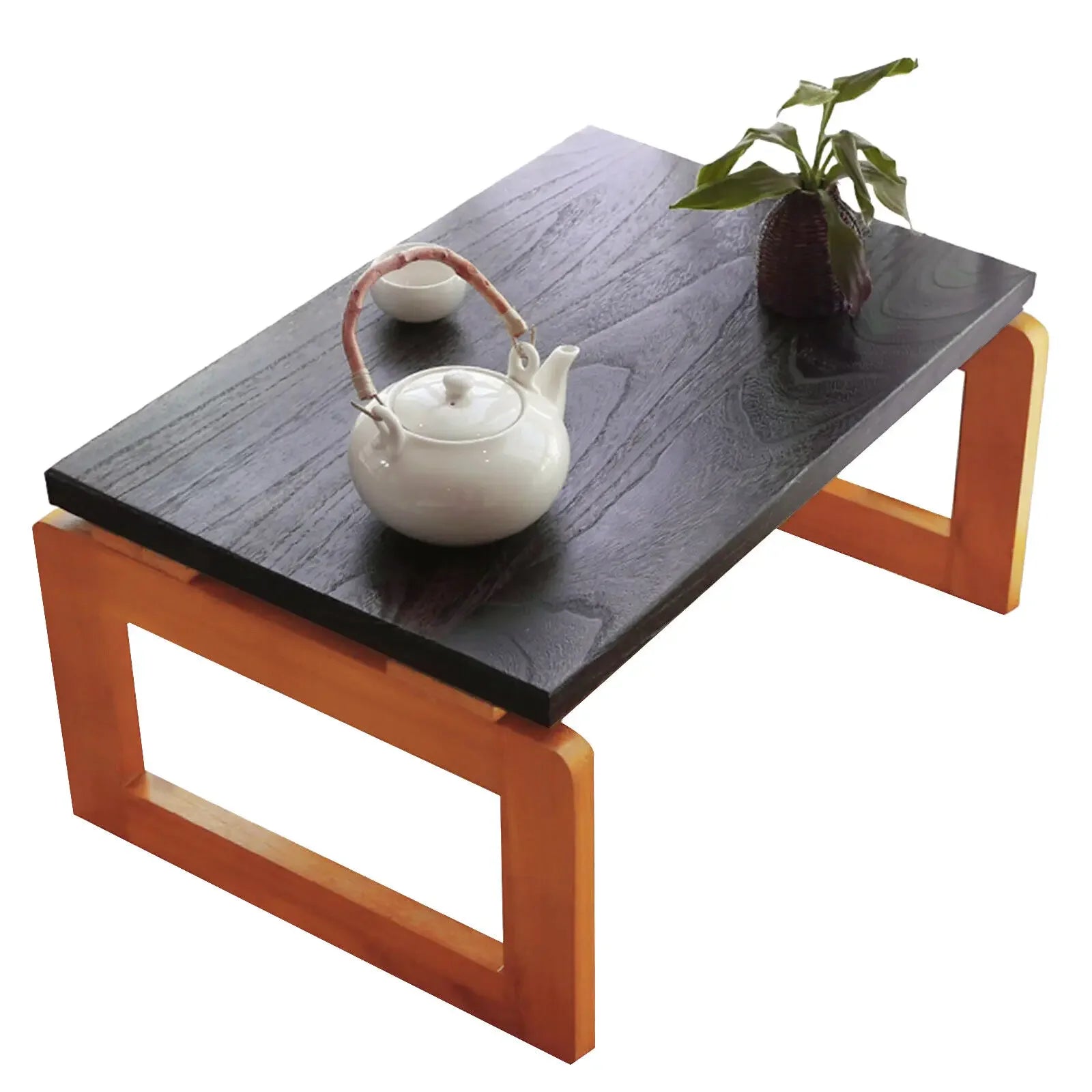Folding Wooden Coffee Table 60x40x30cm/ Portable Laptop Bed Tray/ Low Tea Table for Picnic Indoor/ Outdoor Use