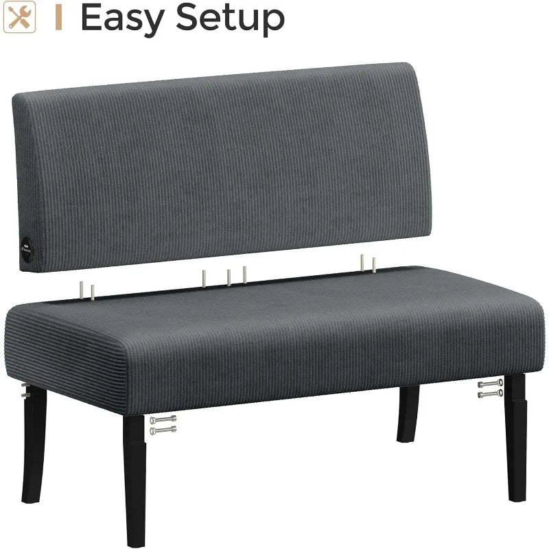 Small Comfy Sofa Mini Loveseat Couch 2-Seater Armless Sofa Chair, for Small Spaces Living Room,Bedroom,Dorm,Office, Dark Grey