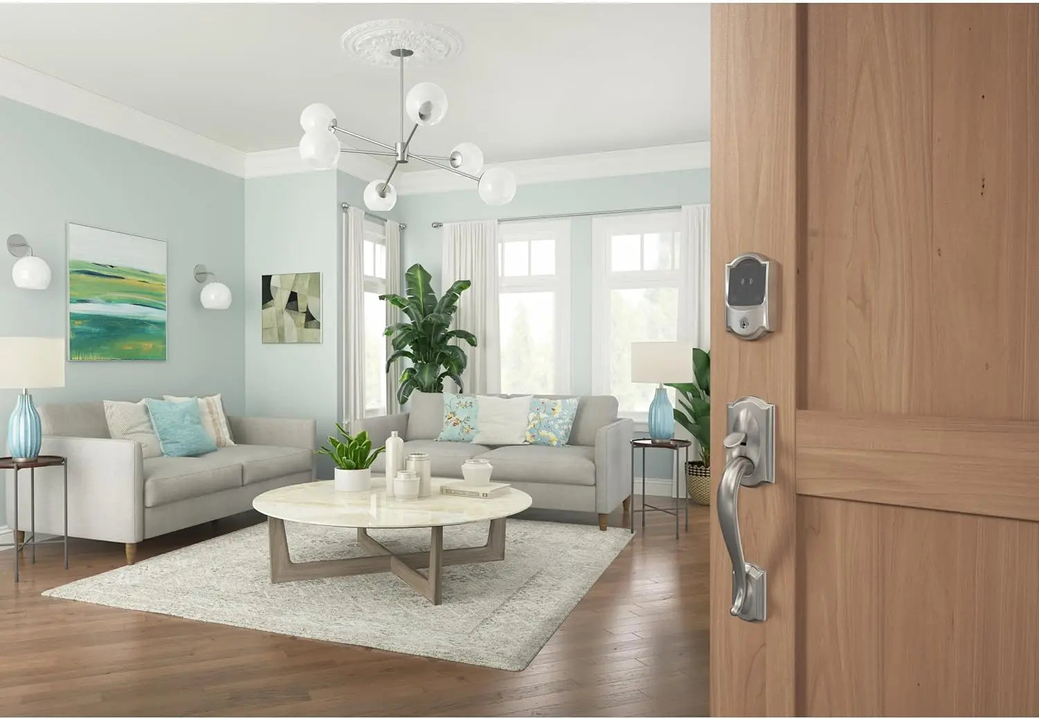 Schlage BE499WB CAM 619 Encode Plus WiFi Deadbolt Smart Lock with Apple Home Key, Keyless Entry Door Lock