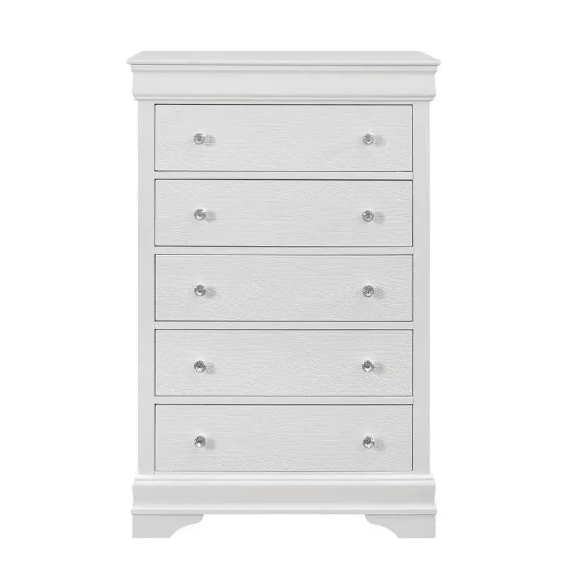 5PC White Queen Bedroom Set with Shaker Design