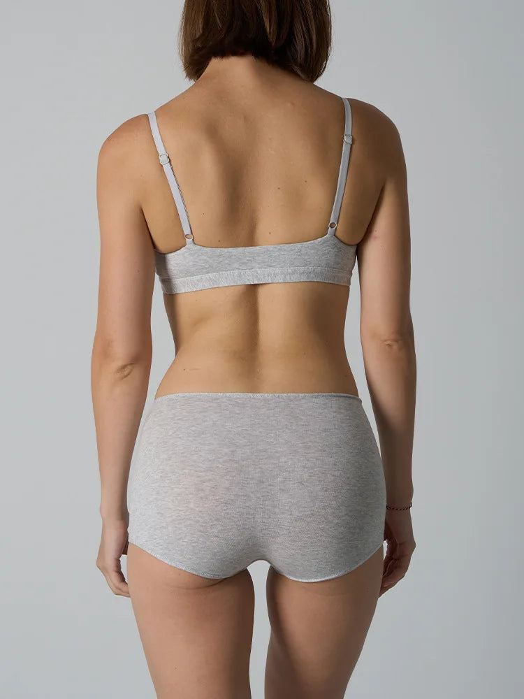 Simple High Elasticity Lingerie Sport Set/ Women Casual Cotton Adjustable-strap Seamless Bras/Low Waist Boxer Chic Briefs Sets
