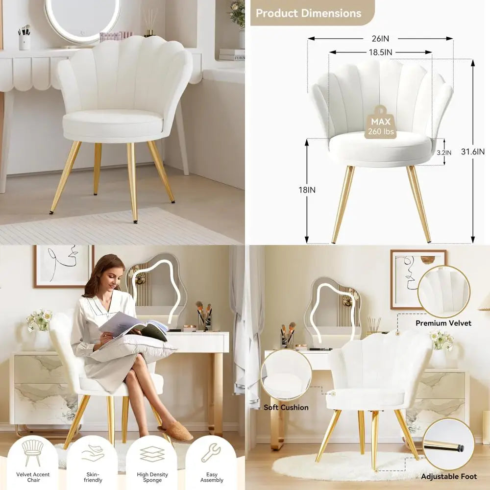 Luxurious Velvet Accent Chair with Gold Legs