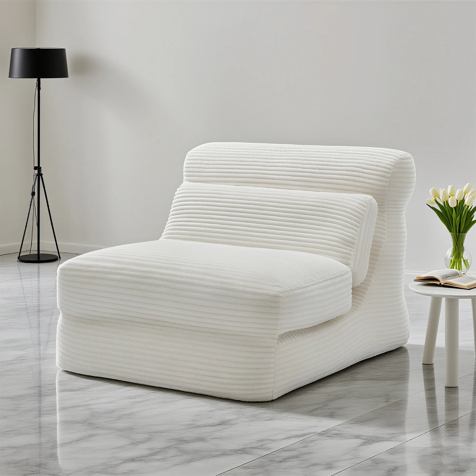 Ergonomic Folding Sofa Bed/ Modern Corduroy , Convertible Comfy Sleeper Chair for Bedroom