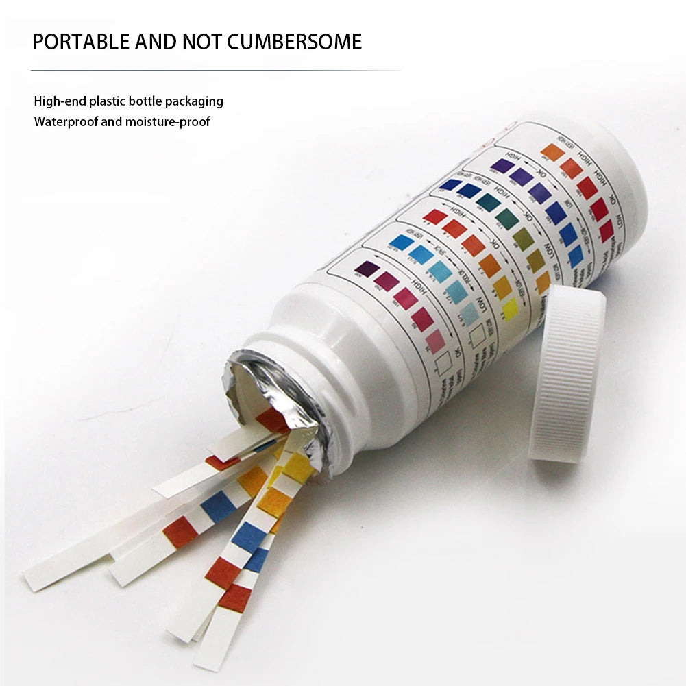 50/100PCS 3/5/6/7 in 1 Water Quality Test Paper/ Swimming Pool PH Test Strips/ Multipurpose Aquarium Test Strips for Fish Tank
