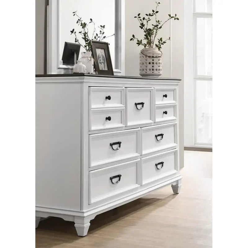 Shiplap Panel Queen Bed Set with Dresser, Mirror, and 2 Nightstands