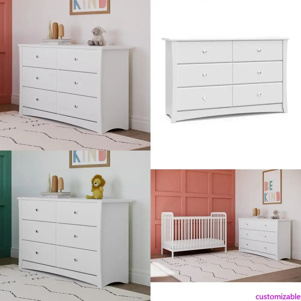 6-Drawer Double Dresser in White