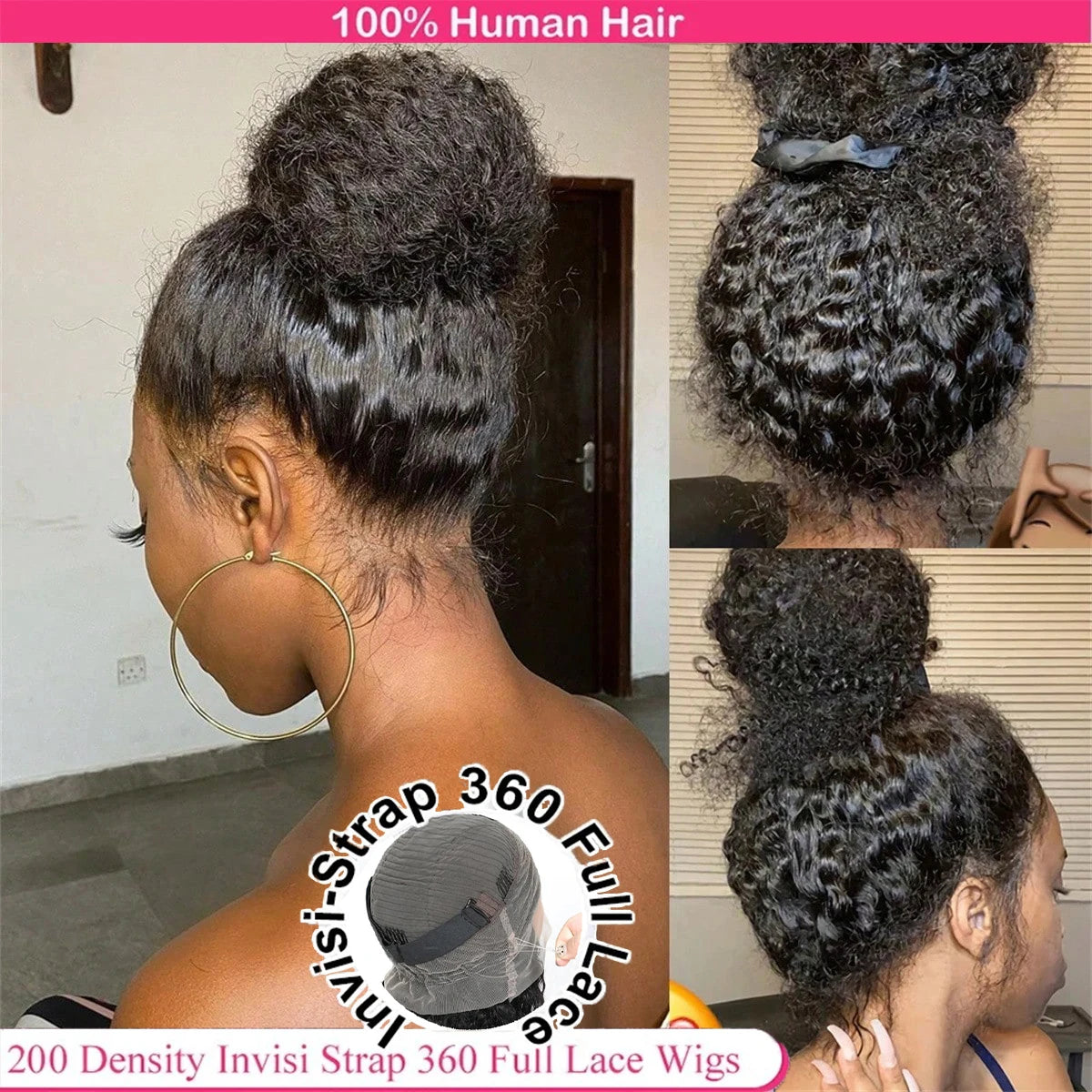 360 HD Full Lace Curly Wigs Human Hair Pre Plucked 13x6/ 13x4 Lace Frontal Wig/ Deep Wave Glue Less Human Hair Ready To Wear 30Inch