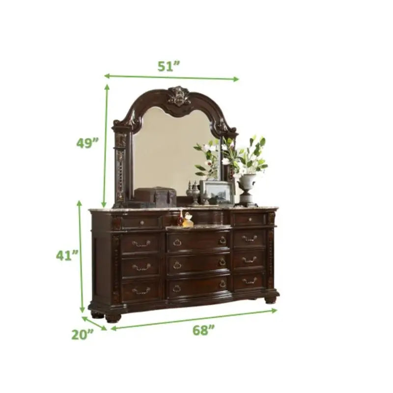 5-Piece King Bedroom Set (King Bed, Nightstand, Dresser, Chest & Mirror)