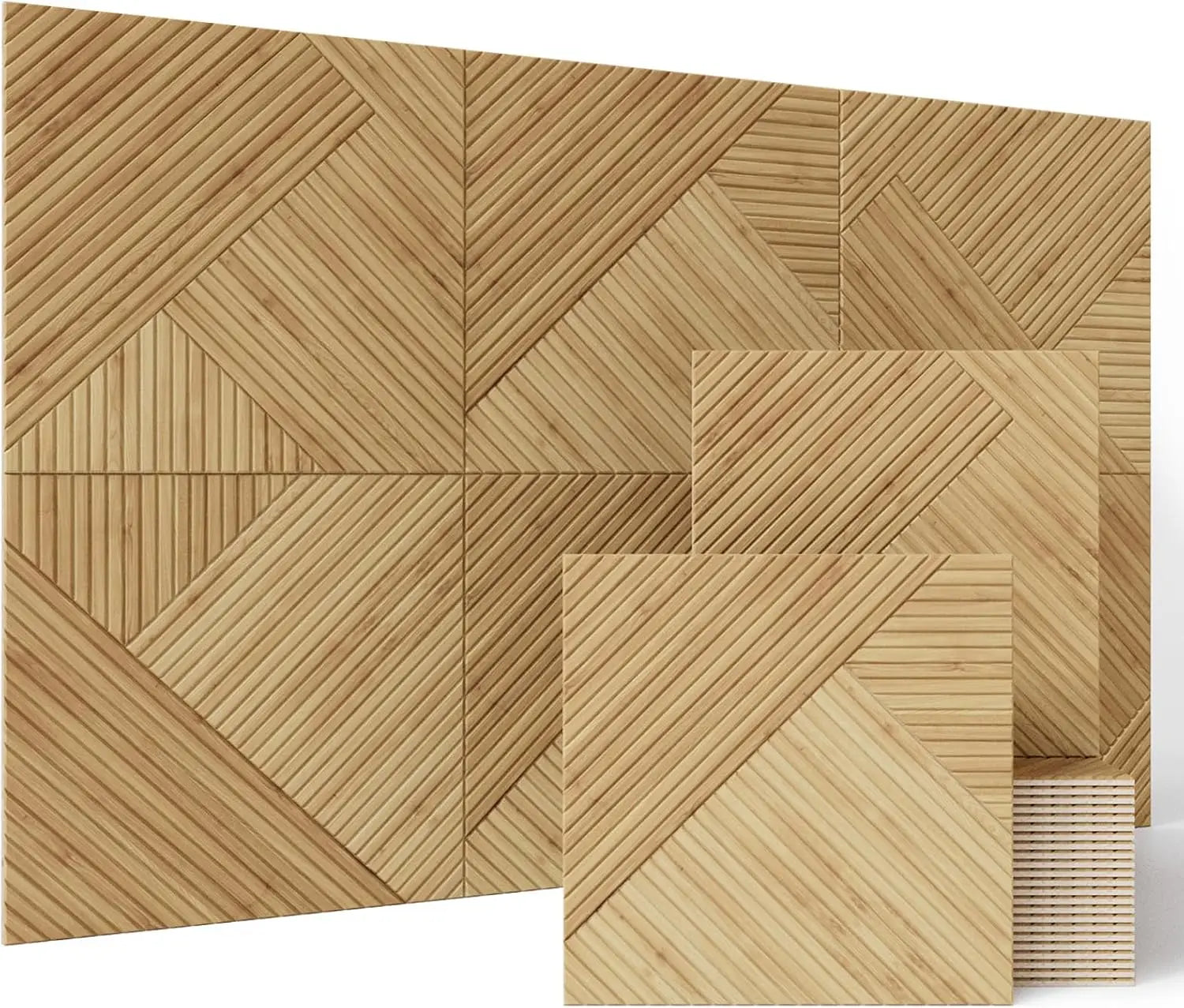 Large Acoustic Panels, 6 Pack Wood-Pattern Printing Soundproof Wall Panels, Total Size 70.8 x 47.2" Self-Adhesive