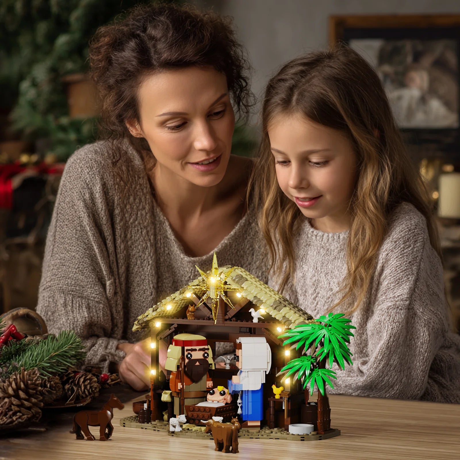 Jesus Building Block Set/ Home Decor/ The Nativity Building Toy of Faith Series, Bible Story Jesus Figures /Model Room Decoration
