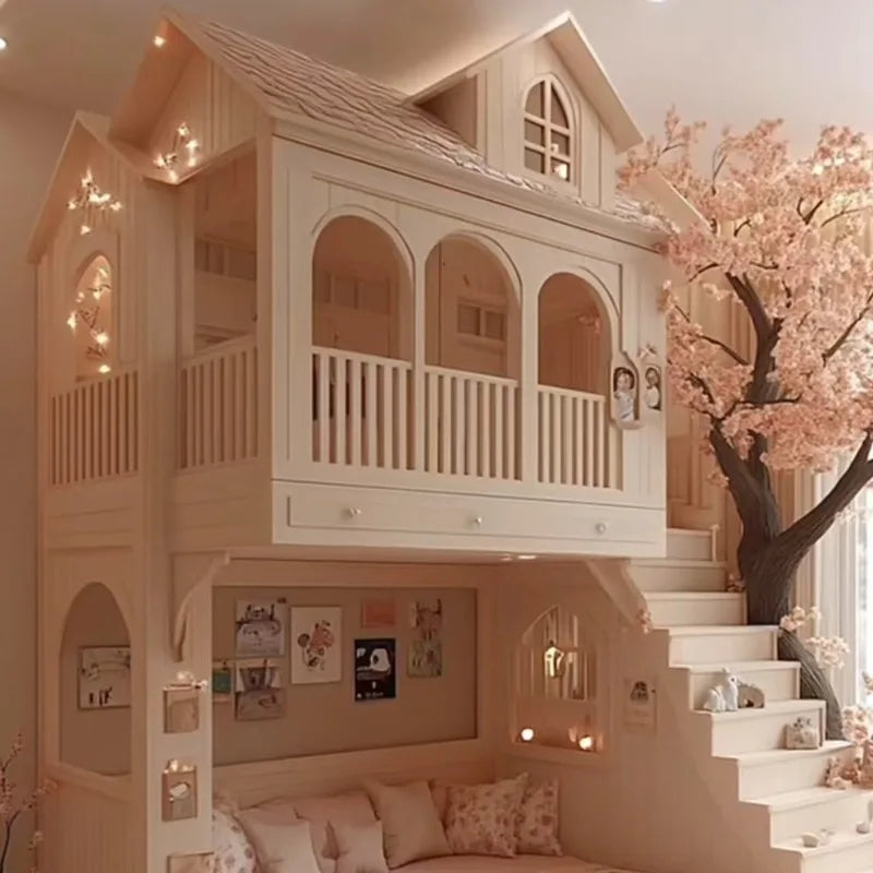 Simple Guard Rails Kids Beds/ Double Decker/ Safety Custom Design Children Beds/ Princess Modern