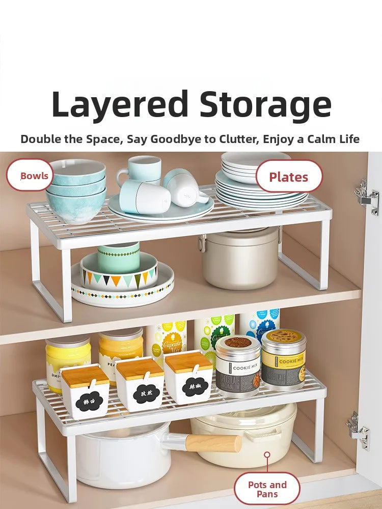 Kitchen Storage Countertop Bowl, Plate, Pot ,Utensil Organizer Cabinet/ Inner Multi-layer Self Seasoning Tabletop Storage