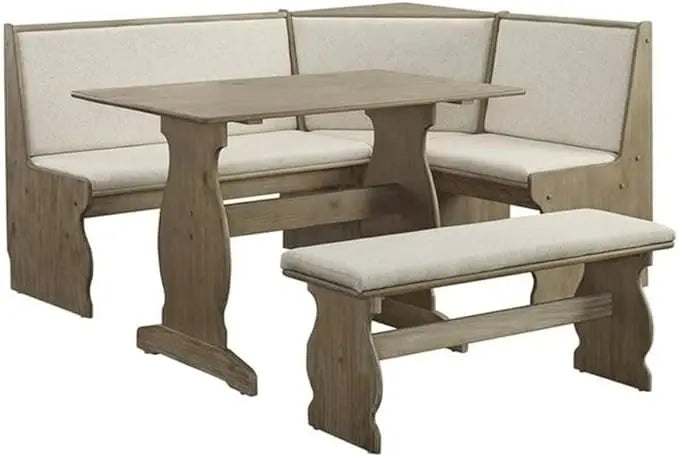Indoor 3 Piece Kitchen/Dining Corner Table Booth Bench