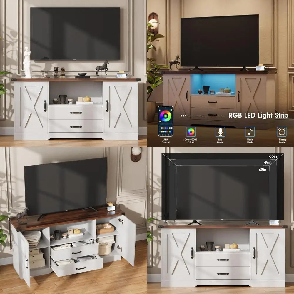65 Inch TV Stand with Drawers - Modern Entertainment Center