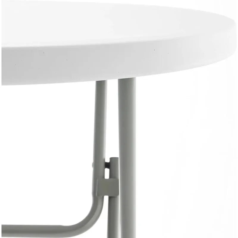 White Granite Plastic Folding Bar Height Table for Commercial, Banquet, Card, and Dining Use