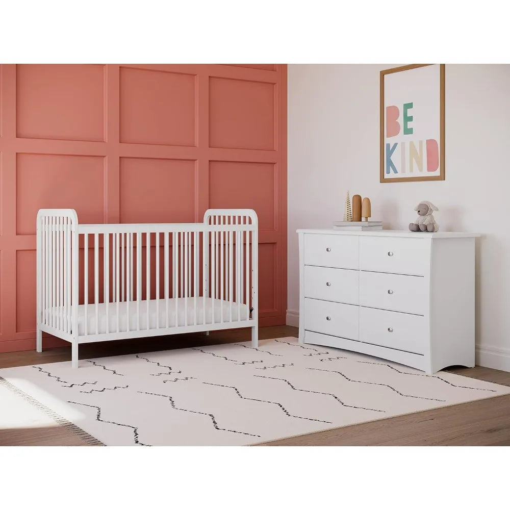 6-Drawer Double Dresser in White