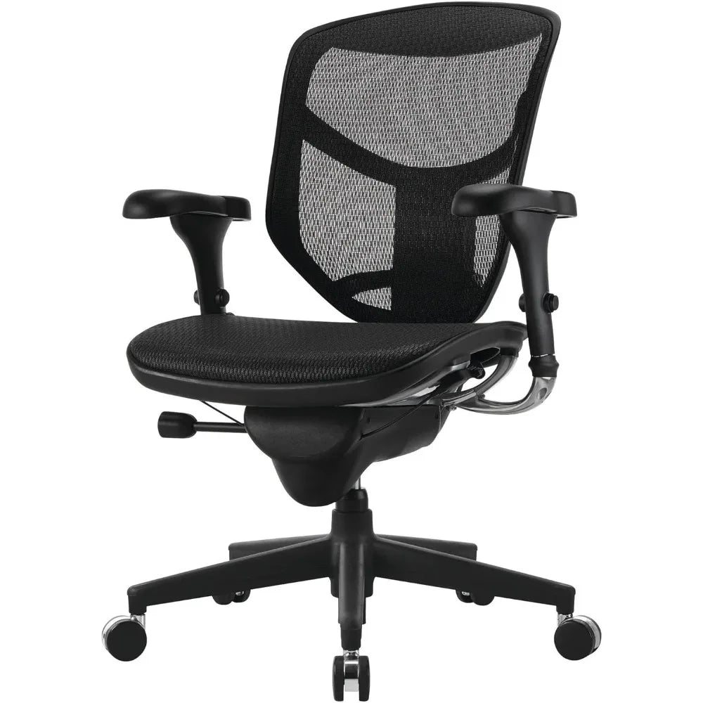 Quantum 9000 Series Ergonomic Mid-Back Office Chair with Mesh Seat and Back, Black