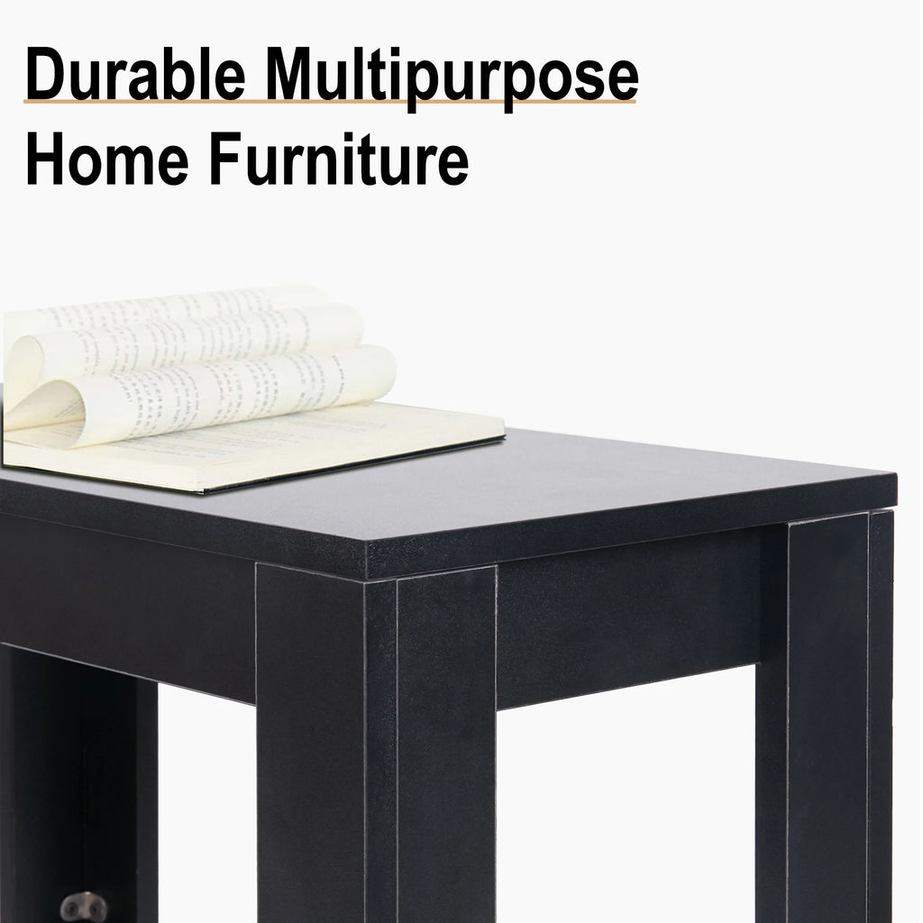 LUVODI Narrow Sofa Side Table with 2-Tier Open Storage Spaces Modern Living Room Offices End Table Nightstand for Bedroom